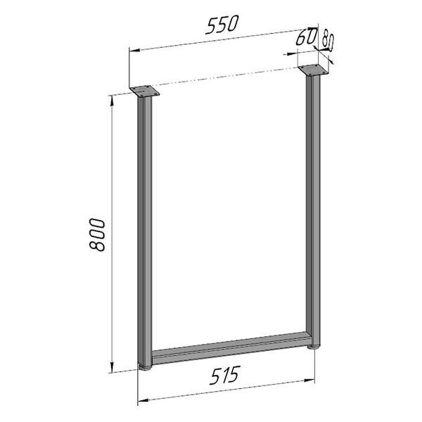 Изображение товара Подстолье Parallax для стола 800 550 50 прямоугольное регулируемое Л