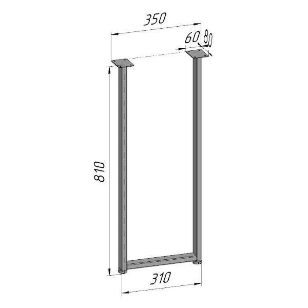 Изображение товара Подстолье Parallax для стола 810 350 40 П образное регулируемое Лофт