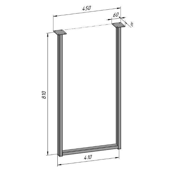 Изображение товара Подстолье Parallax для стола 810 450 40 П образное регулируемое Лофт