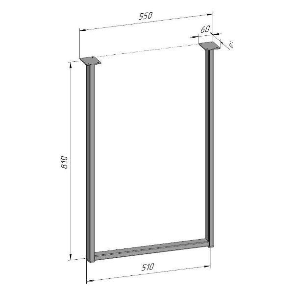 Изображение товара Подстолье Parallax для стола 810 550 40 П образное регулируемое Лофт