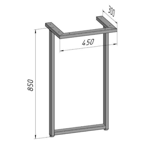 Изображение товара Подстолье Parallax для стола 850 450 50х25 металлическое барное лофт