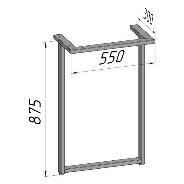 Изображение товара Подстолье Parallax для стола 875 550 50x25 металлическое барное лофт