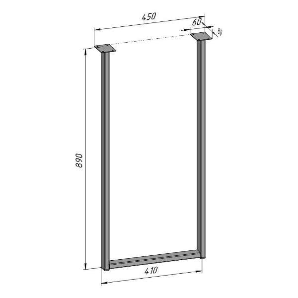 Изображение товара Подстолье Parallax для стола 890 450 40 П образное регулируемое Лофт