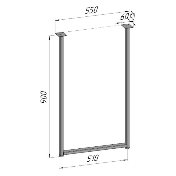Изображение товара Подстолье Parallax для стола 900 550 40 прямоугольное регулируемое Л