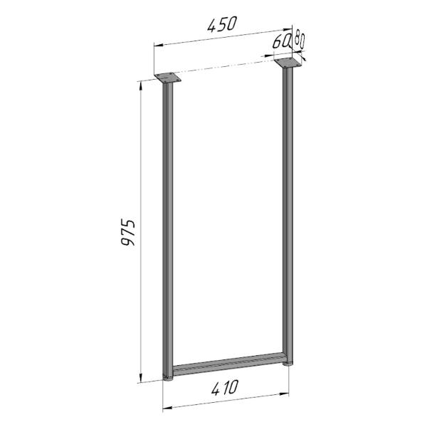 Изображение товара Подстолье Parallax для стола 975 450 40 прямоугольное регулируемое Л