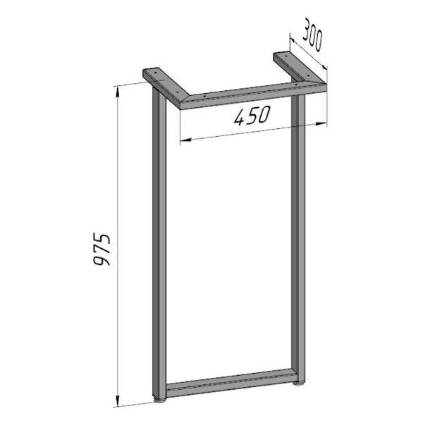 Изображение товара Подстолье Parallax для стола 975 450 50х25 металлическое барное лофт