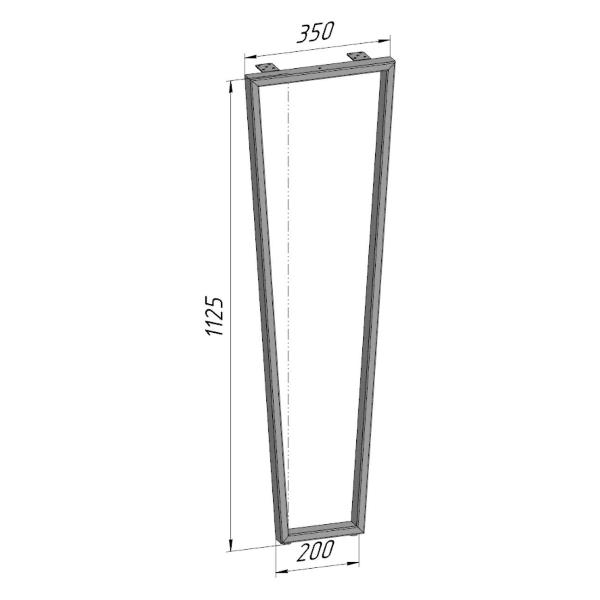 Изображение товара Подстолье Parallax для стола белое с регулировкой Трапеция Лофт 1125