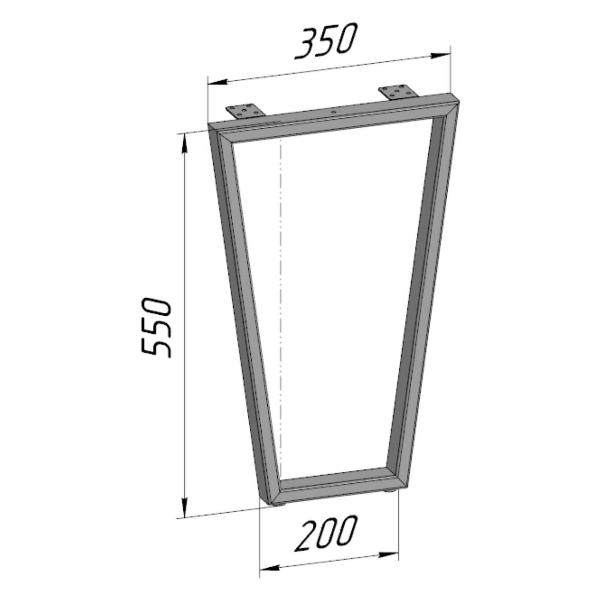Изображение товара Подстолье Parallax для стола белое с регулировкой Трапеция Лофт 550