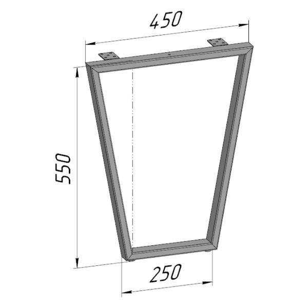 Изображение товара Подстолье Parallax для стола белое с регулировкой Трапеция Лофт 550