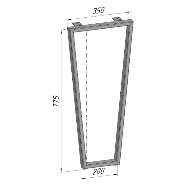 Изображение товара Подстолье Parallax для стола белое с регулировкой Трапеция Лофт 775