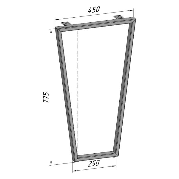 Изображение товара Подстолье Parallax для стола белое с регулировкой Трапеция Лофт 775
