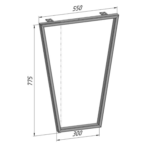 Изображение товара Подстолье Parallax для стола белое с регулировкой Трапеция Лофт 775