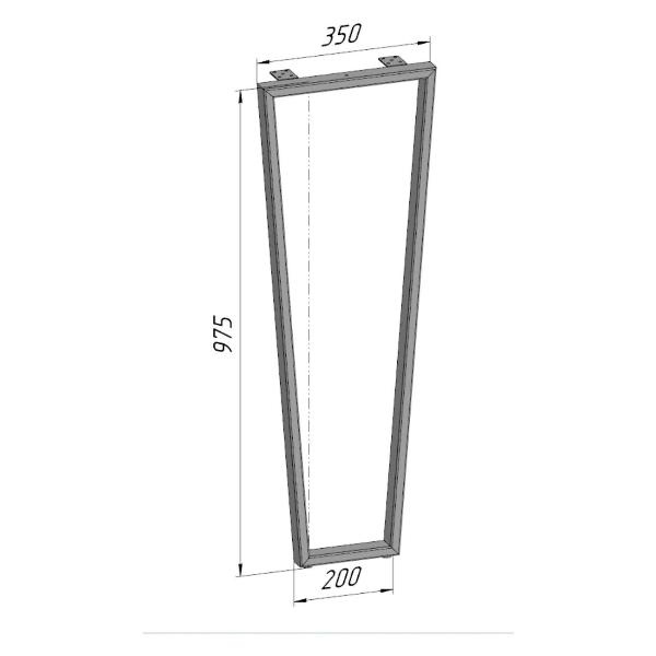 Изображение товара Подстолье Parallax для стола белое с регулировкой Трапеция Лофт 975