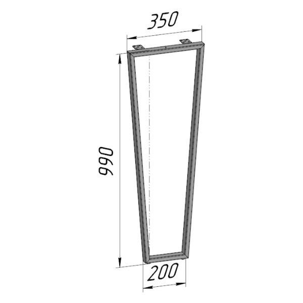 Изображение товара Подстолье Parallax для стола белое с регулировкой Трапеция Лофт 990