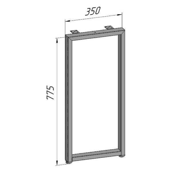 Изображение товара Подстолье Parallax для стола О-образное 775х350 мм, 50х25 мм, Лофт р