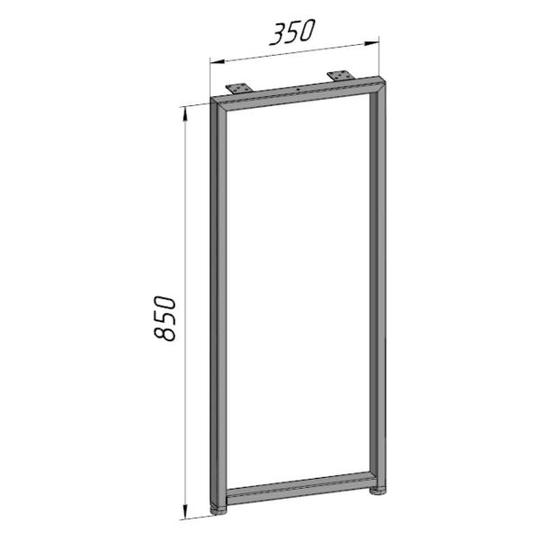 Изображение товара Подстолье Parallax для стола О-образное 850 350 40x20 мм Лофт регули