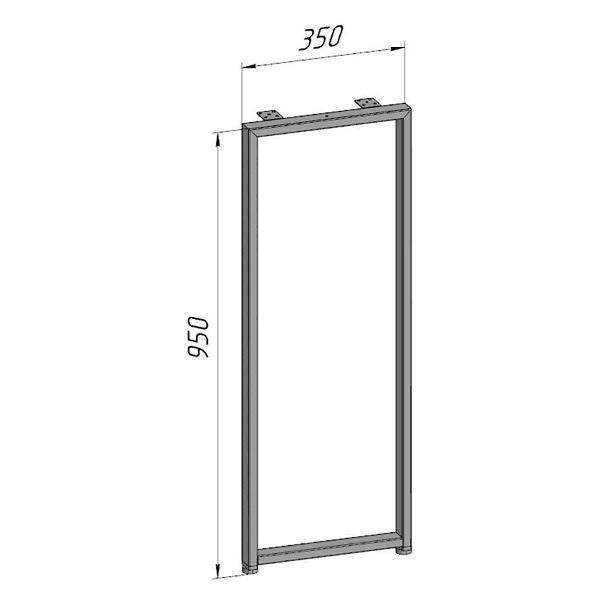Изображение товара Подстолье Parallax для стола О-образное 950 350 40x20 мм Лофт регули