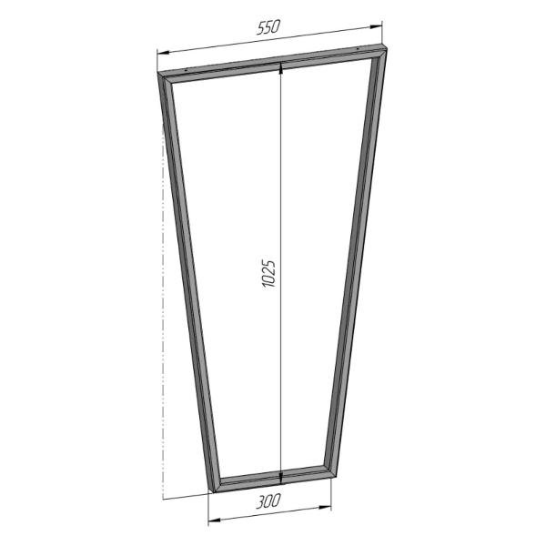 Изображение товара Подстолье Parallax для стола Трапеция Лофт 1025 550 40 мм барное мет