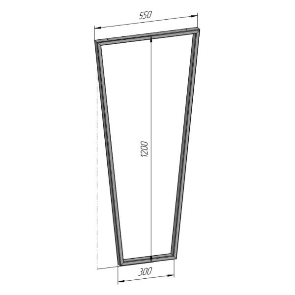 Изображение товара Подстолье Parallax для стола Трапеция Лофт 1200 550 40 мм барное мет