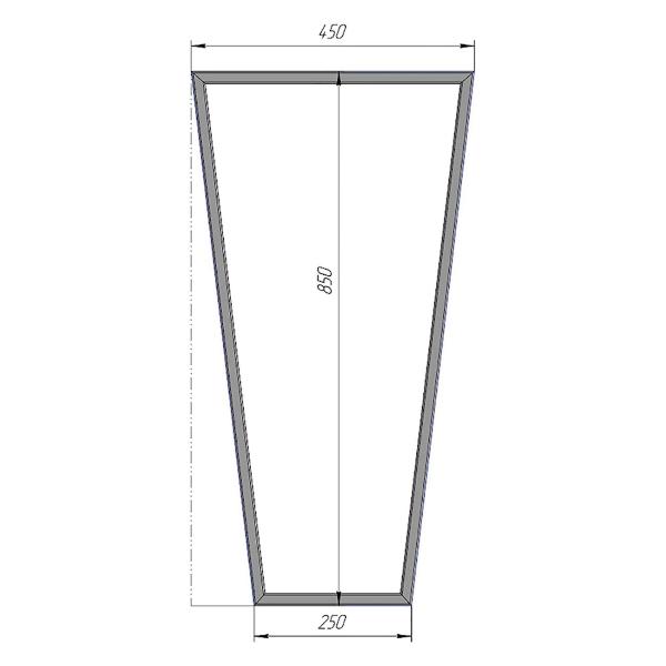 Изображение товара Подстолье Parallax для стола Трапеция Лофт 850х450х40 мм барное мета