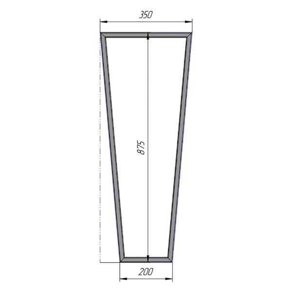 Изображение товара Подстолье Parallax для стола Трапеция Лофт 875х350х40 мм барное мета