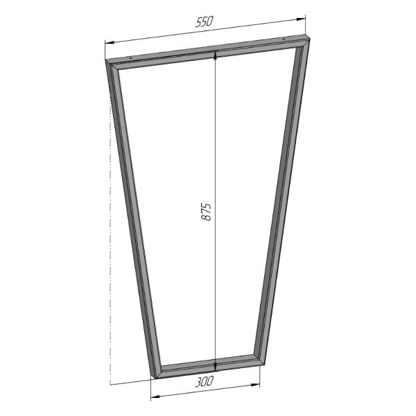 Изображение товара Подстолье Parallax для стола Трапеция Лофт 875х550х40 мм барное мета