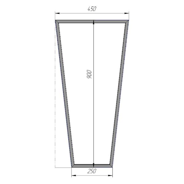 Изображение товара Подстолье Parallax для стола Трапеция Лофт 900х450х40 мм барное мета