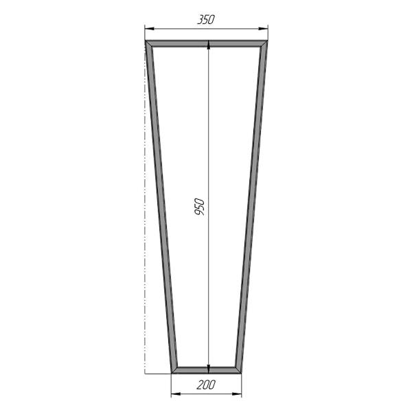 Изображение товара Подстолье Parallax для стола Трапеция Лофт 950х350х40 мм барное мета
