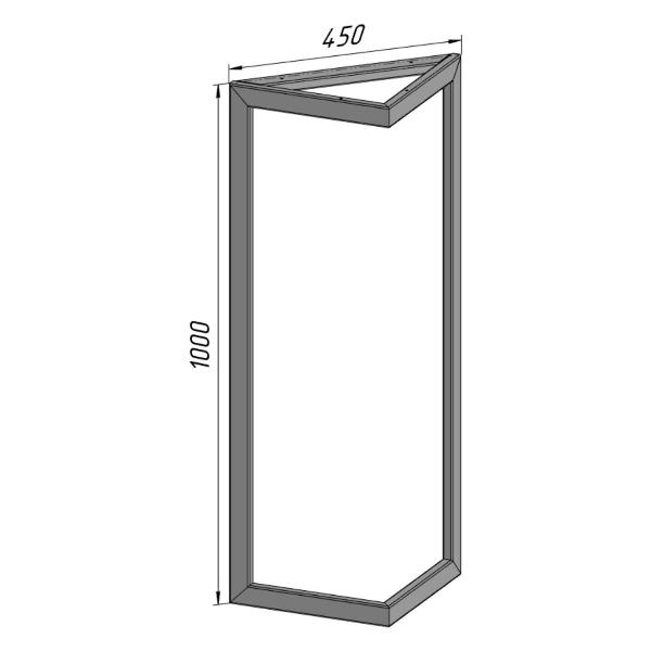 Изображение товара Подстолье Parallax опора для стола 1000 450 40x20 треугольное металл