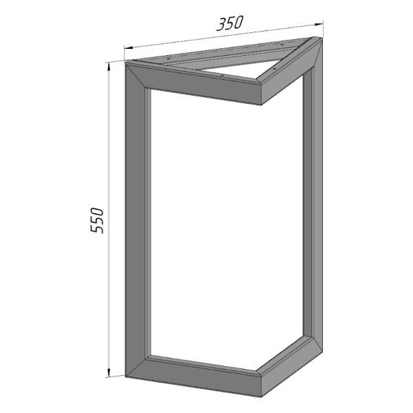 Изображение товара Подстолье Parallax опора для стола 550 350 40x20 треугольное металли