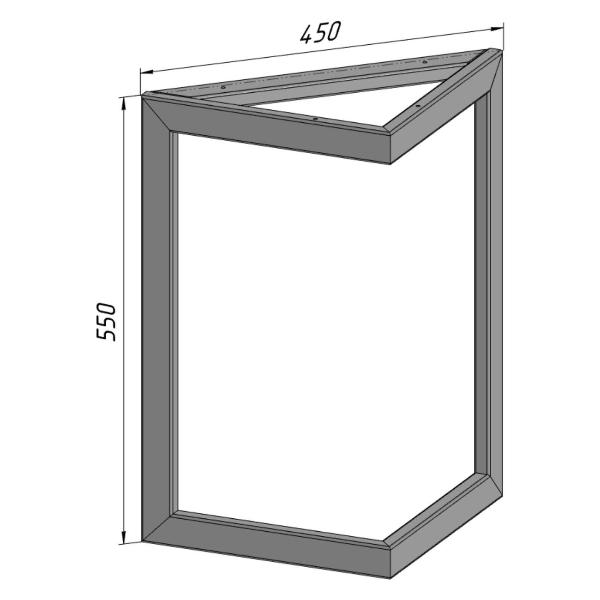 Изображение товара Подстолье Parallax опора для стола 550 450 40х20 треугольное металли