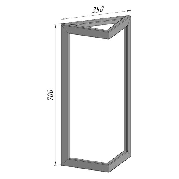 Изображение товара Подстолье Parallax опора для стола 700х350, 40x20, треугольное, мета