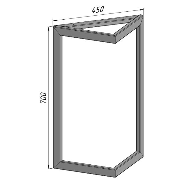 Изображение товара Подстолье Parallax опора для стола 700х450 мм, 40x20 мм треугольное