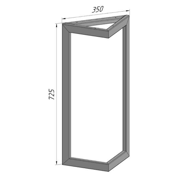 Изображение товара Подстолье Parallax опора для стола 725х350 мм, 40x20 мм треугольное