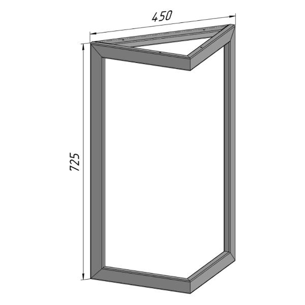 Изображение товара Подстолье Parallax опора для стола 725х450 мм, 40x20 мм треугольное