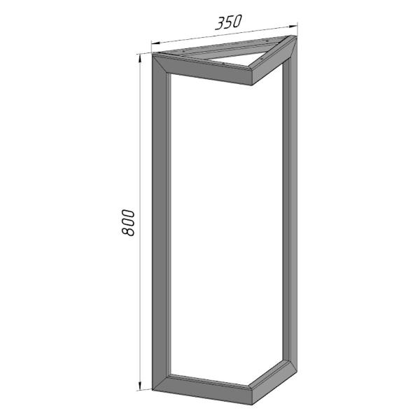Изображение товара Подстолье Parallax опора для стола 800х350 мм, 40x20 мм треугольное