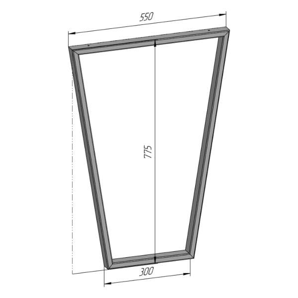 Изображение товара Подстолье Parallax для стола Трапеция Лофт 775х550х40 мм барное мета