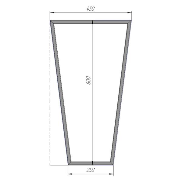 Изображение товара Подстолье Parallax для стола Трапеция Лофт 800 450 40 мм, барное, ме