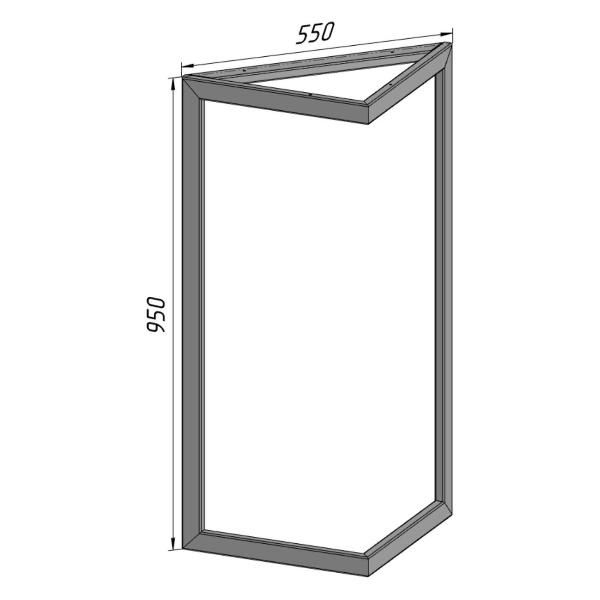 Изображение товара Подстолье Parallax опора для стола 950 550 40x20 треугольное металли