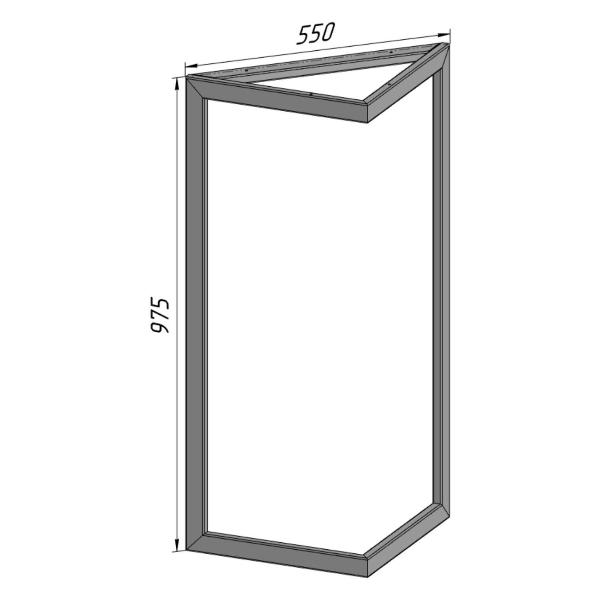 Изображение товара Подстолье Parallax опора для стола 975 550 40x20 треугольное металли