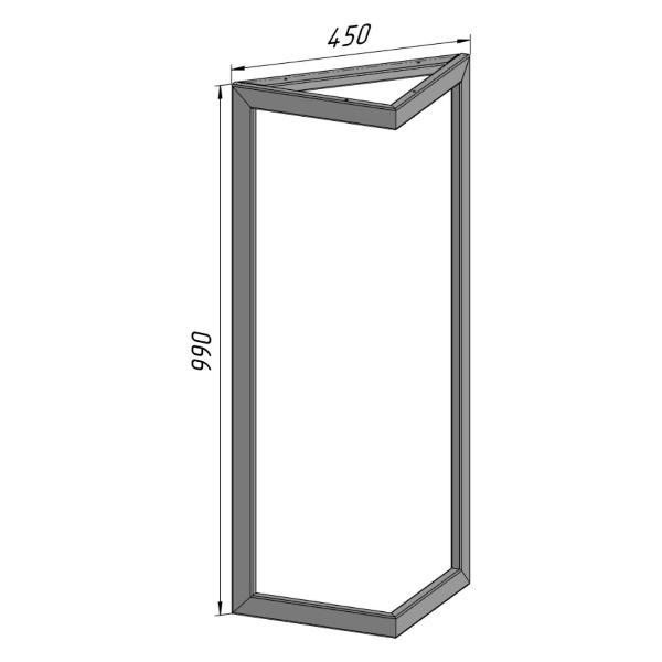 Изображение товара Подстолье Parallax опора для стола 990 450 40x20 треугольное металли