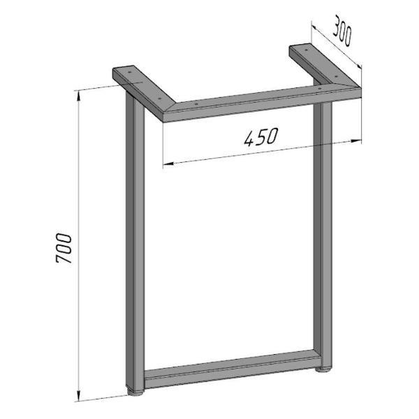 Изображение товара Подстолье Parallax устойчивое для стола 700х450 мм, 50x25 мм, металл