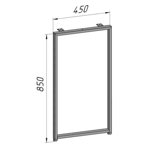 Изображение товара Подстолье Parallax для стола О-образное 850 450 40x20 мм Лофт регули