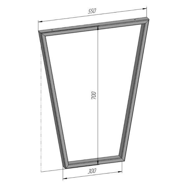 Изображение товара Подстолье Parallax для стола Трапеция Лофт 700 550 40 мм, барное, ме