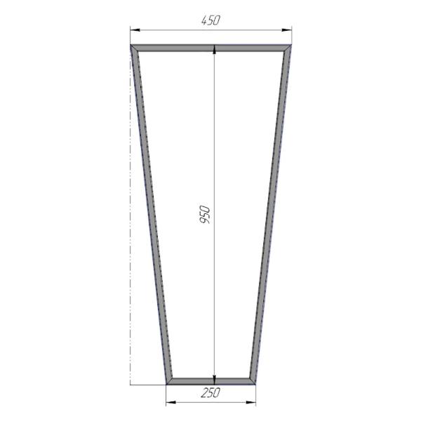 Изображение товара Подстолье Parallax для стола Трапеция Лофт 950х450х40 мм барное мета