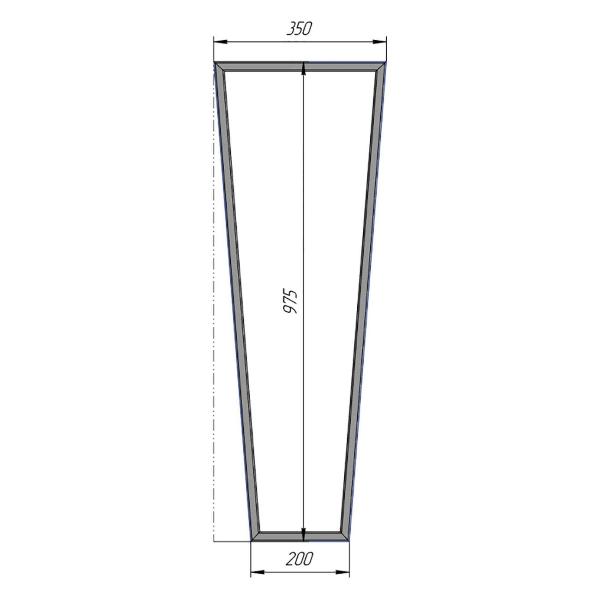 Изображение товара Подстолье Parallax для стола Трапеция Лофт 975х350х40 мм барное мета
