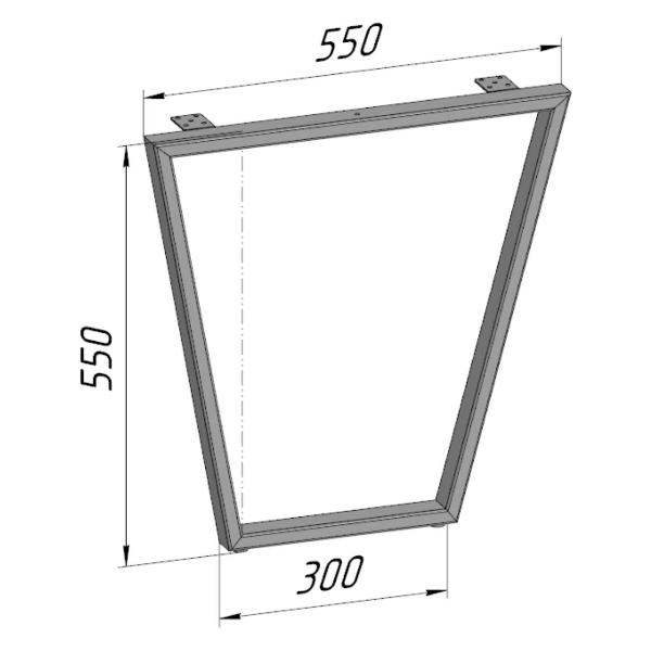 Изображение товара Подстолье Parallax для стола черное с регулировкой Трапеция Лофт 550
