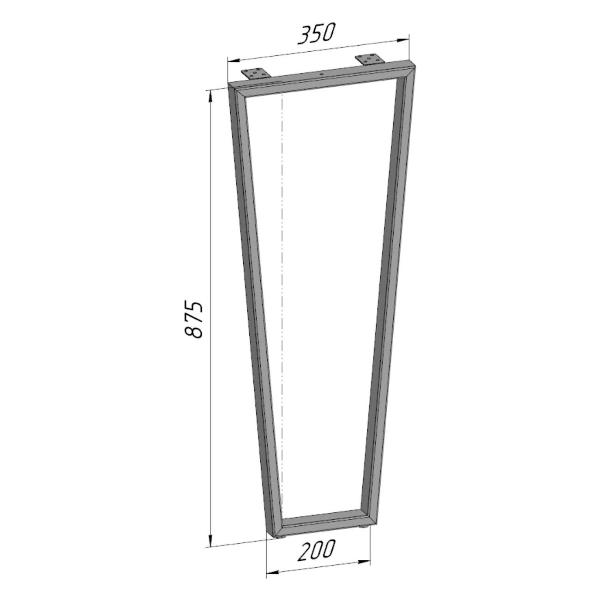 Изображение товара Подстолье Parallax для стола черное с регулировкой Трапеция Лофт 875
