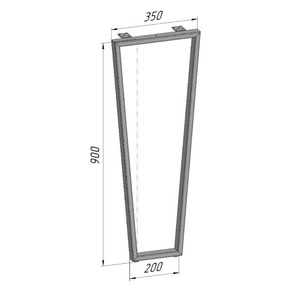 Изображение товара Подстолье Parallax для стола черное с регулировкой Трапеция Лофт 900