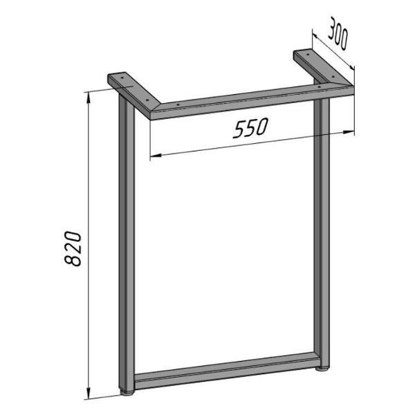 Изображение товара Подстолье Parallax устойчивое для стола 820х550 мм, 50x25 мм, металл